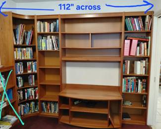 Oak Bookcases And Entertainment Center
