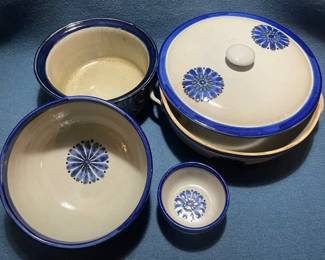 Kenny Edwards Palomar Blue Dish Set HandPainted Guadalajaro Mexico