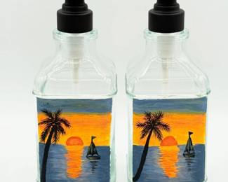 77 JudysHandPaintedSunsetSoapDispensersArlingtonArtist