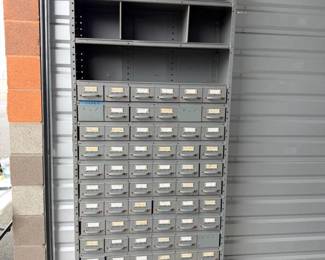 18 MetalCabinetwDrawersFilledMiscItemsArlingtonPickUpOnly