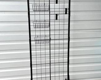 113 MetalGridwallRackwHooksBasketsArlingtonPickUpOnly