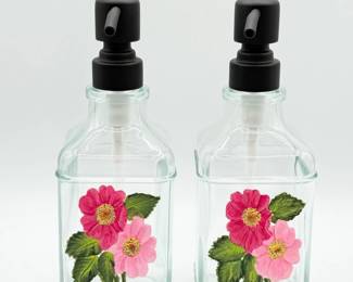 105 JudysHandPaintedFlowersSoapDispensersArlingtonArtist