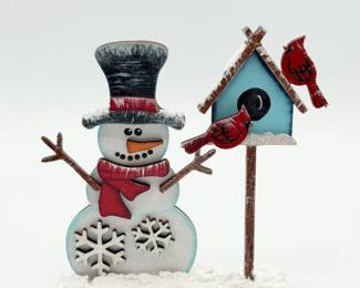 84 JudysHandPaintedSantaBirdHouseArlingtonArtist