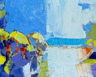 “Laguna Beach, California”, an original oil on canvas by listed artist, Sergeui Novitchkov. Measures in the frame, 17” H x 20” W. Signed lower right and again with title on the verso. Accompanied with a certificate of authenticity from the artist. Novitchkov (1969-) was born in Moscow, Russia and graduated from the St. Petersburg Academy of Arts with a degree in “Painting and Composition” under the guidance of Professor Alexey Nikolaevich Sukhovetsky, a people’s artist of the Russian Federation. Serguei’s paintings are primarily dedicated to landscape art, often characterized by romantic, lyrical, and abstract themes, as well as genre painting. For many years, he has actively participated in both online and in-person exhibitions. Since 2000, he has lived and worked in Los Angeles, California.
