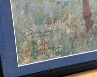 “Prairie Knights”, a signed limited edition lithograph by listed artist, Howard Terpning. Edition 315/1000, signed in pencil circa 1991, professionally framed, and accompanied with a certificate of authenticity on the verso. This lithograph measures in frame, 21” H x 25” W.
