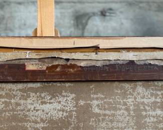 "Anuncio de Cerveza", an original oil on canvas by listed artist, Enrique Pascual Monturiol. Professionally restored recently in Portland, OR and professionally framed. This piece appears to be a rare work of art by Monturiol as it was done as a beer advertisement in Barcelona, Spain. Señor de Monturiol was known for his drawings of the life of the Spanish charbonier and the fisher folk of his native Barcelona. He studied in Paris under Anglada Camarasa. One of his portraits hangs in the Royal Palace at Munich and another at the Casa de Ciudad in Barcelona. This piece measures in frame, 45.5” H x 36” W.
