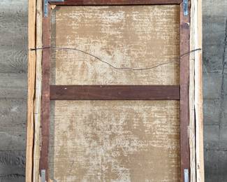 "Anuncio de Cerveza", an original oil on canvas by listed artist, Enrique Pascual Monturiol. Professionally restored recently in Portland, OR and professionally framed. This piece appears to be a rare work of art by Monturiol as it was done as a beer advertisement in Barcelona, Spain. Señor de Monturiol was known for his drawings of the life of the Spanish charbonier and the fisher folk of his native Barcelona. He studied in Paris under Anglada Camarasa. One of his portraits hangs in the Royal Palace at Munich and another at the Casa de Ciudad in Barcelona. This piece measures in frame, 45.5” H x 36” W.
