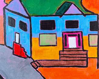 “Home”, an original oil on board by local Salem artist, Brad Hartung. Signed lower right, professionally framed, and measures in frame, 12” H x 15” W.
