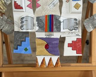 “Triplex”, an original mixed media work of art by listed artist, Norman Laliberté. This piece measures, 31” H X 24” W. Signed and titled on the verso with number, 764. Artist Norman Laliberte was born in 1925 of French-Canadian parents in Worcester, Massachusetts. He was trained in Canada at the Montreal Museum of Fine Arts and late studied at the Institute of Design at Illinois Institute of Technology in Chicago where he earned a B.S. and M.S in Art Education. Following a Fellowship from Cranbrook Academy of Arts, he studied printmaking at the Guilde Graphique in Montreal and at the Atelier Mourlot in Paris. His academic appointments include the Kansas City Art Institute, Notre Dame, St. Mary’s College, and the Rhode Island School of Design and numerous guest seminars and workshops.
