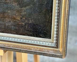 "Anuncio de Cerveza", an original oil on canvas by listed artist, Enrique Pascual Monturiol. Professionally restored recently in Portland, OR and professionally framed. This piece appears to be a rare work of art by Monturiol as it was done as a beer advertisement in Barcelona, Spain. Señor de Monturiol was known for his drawings of the life of the Spanish charbonier and the fisher folk of his native Barcelona. He studied in Paris under Anglada Camarasa. One of his portraits hangs in the Royal Palace at Munich and another at the Casa de Ciudad in Barcelona. This piece measures in frame, 45.5” H x 36” W.
