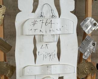 “Triplex”, an original mixed media work of art by listed artist, Norman Laliberté. This piece measures, 31” H X 24” W. Signed and titled on the verso with number, 764. Artist Norman Laliberte was born in 1925 of French-Canadian parents in Worcester, Massachusetts. He was trained in Canada at the Montreal Museum of Fine Arts and late studied at the Institute of Design at Illinois Institute of Technology in Chicago where he earned a B.S. and M.S in Art Education. Following a Fellowship from Cranbrook Academy of Arts, he studied printmaking at the Guilde Graphique in Montreal and at the Atelier Mourlot in Paris. His academic appointments include the Kansas City Art Institute, Notre Dame, St. Mary’s College, and the Rhode Island School of Design and numerous guest seminars and workshops.
