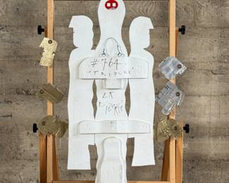 “Triplex”, an original mixed media work of art by listed artist, Norman Laliberté. This piece measures, 31” H X 24” W. Signed and titled on the verso with number, 764. Artist Norman Laliberte was born in 1925 of French-Canadian parents in Worcester, Massachusetts. He was trained in Canada at the Montreal Museum of Fine Arts and late studied at the Institute of Design at Illinois Institute of Technology in Chicago where he earned a B.S. and M.S in Art Education. Following a Fellowship from Cranbrook Academy of Arts, he studied printmaking at the Guilde Graphique in Montreal and at the Atelier Mourlot in Paris. His academic appointments include the Kansas City Art Institute, Notre Dame, St. Mary’s College, and the Rhode Island School of Design and numerous guest seminars and workshops.
