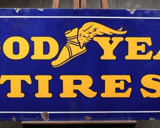 Double-sided Goodyear Tires Sign, 1940's-50's