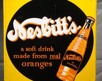 Nesbitt's Orange Porcelain Sign, 24" X 24"