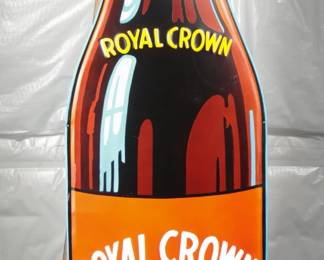 Royal Crown Cola Tin Bottle Sign, 1947, 58" X 16"