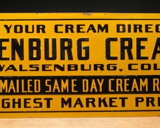 Walsenburg Creamery Tin Sign, 1930-40's