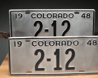 1948 Pueblo Colorado Plates 2-12, Municipal Pair