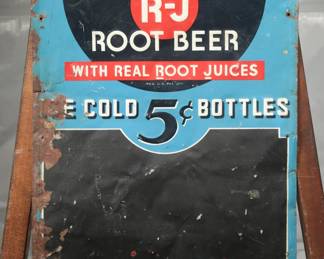 1930s Hires R-J Root Beer Tin Sign, 29" X 15"
