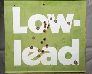 Gas Station Low-lead Metal Sign, c. 1970s