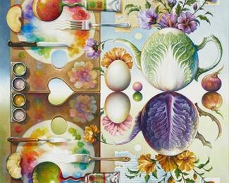 1128
Guy Robinson
(b. 1949)
"Reflection 3," 2021
Oil on canvas
Signed and dated lower center: g. Robinson / 12.14.21 ©; titled upper center
26" H x 24" W
Estimate: $1,000 - $1,500