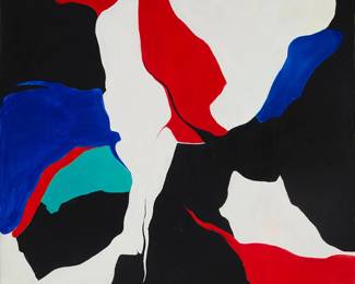 1050
James Brooks
(1906-1992)
"Blow," 1968
Oil on canvas
Signed and dated lower right: J. Brooks '68; titled and later dated "1982" verso
50" H x 49" W
Estimate: $25,000 - $35,000