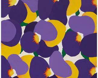 1117
Seth Randal
(b. 1957)
Abstract composition with purple and yellow, 2009
Oil on canvas
Signed with initials in red lower left: SR; dated by repute
36" H x 35.75" W
Estimate: $2,000 - $3,000