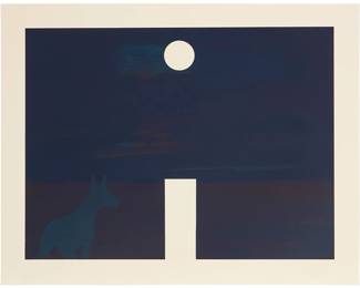 1094
Billy Al Bengston
(1934-2022)
Untitled, 1990
Lithograph and screenprint in colors on wove paper, watermark Arches
A bon à tirer impression, aside from the edition of 250
Initialed, dated, and inscribed in pencil in the lower margin: B.A.B / 1990 / B.A.T.; Cirrus Editions, Los Angeles, CA, pub., with their blindstamp in the lower left margin corner; with the Cirrus Editions work number, 449c-BAB90, in pencil, verso
Image: 19.625" H x 25.75" W; Sheet: 24" H x 30" W
Estimate: $800 - $1,200