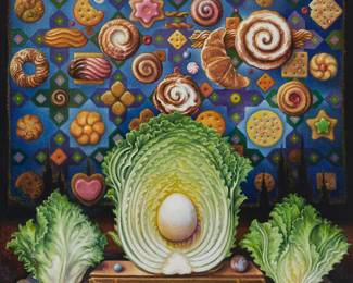 1127
Guy Robinson
(b. 1949)
"Sacred Grove 7," 2020
Oil on linen
Signed, titled, and dated lower center: g. Robinson / 3.7.'20 ©; titled again on a label affixed to the stretcher
26" H x 24" W
Estimate: $1,000 - $1,500