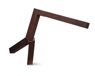 1051
Joel Shapiro
(1941-2025)
Untitled, 1996
Bronze
Edition: 4/4
With incised signature to metal plaque affixed to interior of base: Joel Shapiro; inked to mounting stand: JS
82" H x 100" W x 32" D
Estimate: $200,000 - $300,000