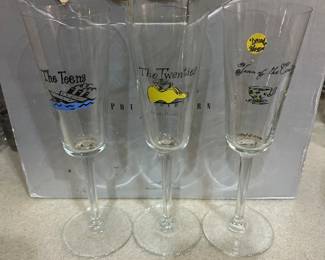 Pottery barn decade millennium champagne flutes. Discontinued 