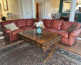 Whittlemore-Sherrill Leather sectional and Henredon coffee table