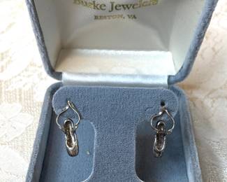 Sterling silver ballet slipper earrings 