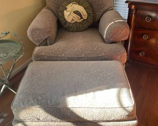 Isenhour furniture over stuffed arm chair and ottoman