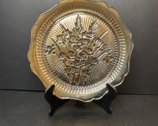 Vtg carnival glass plate