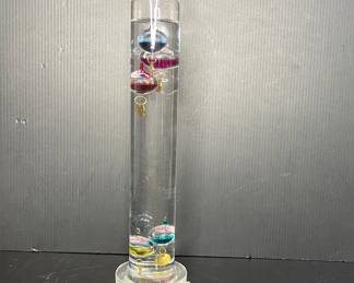 Galileo thermometer & art glass turtle 