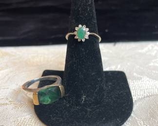 14k gold & Sterling w 18k gold rings 