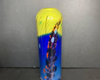 Signed art glass vase