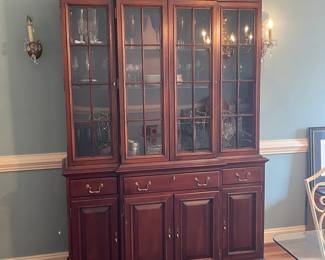 Heirloom solid mahogany china cabinet