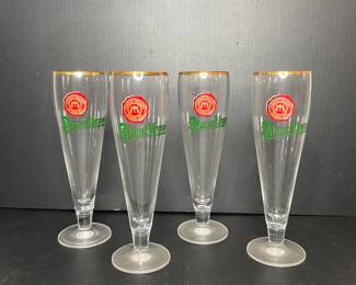 Pilsner Urquell tall tulip beer glasses