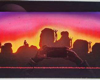 “Day of Welcoming” Chromatic Erosion Glass Art by Vicki Leone.
Light box included