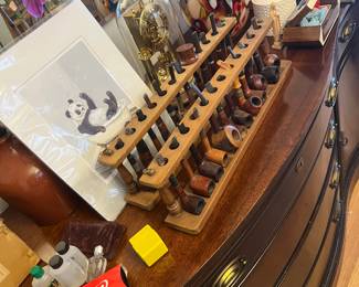 collection of vintage tobacco pipes