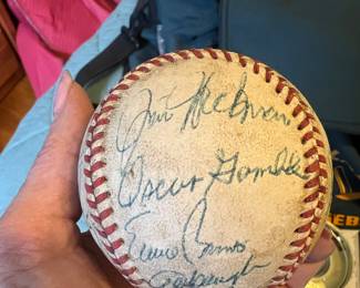 Team signed played baseball 