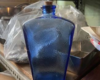 Vintage colored blue bottle 