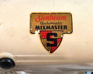 Sunbeam Mixmaster Model 12 Stand Mixer with Original Milk Glass Bowls & Attachments