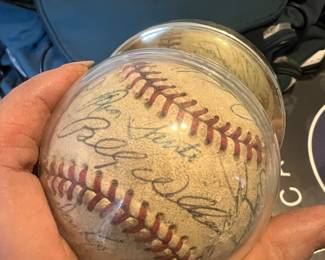Team signed played baseball 
