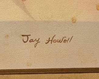 Jay Howell Signed Floral Artwork – Vintage Framed Print Home Decor