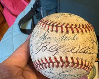 Team signed played baseball 