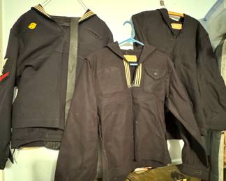 US Navy Dress Blue Jumper Lot – Enlisted Uniforms with Patches & Insignia