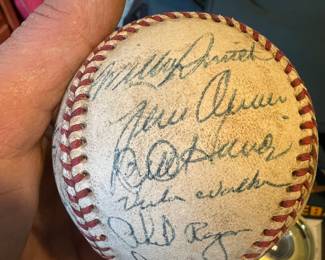 Team signed played baseball 