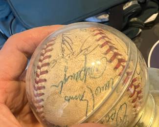 Team signed played baseball 